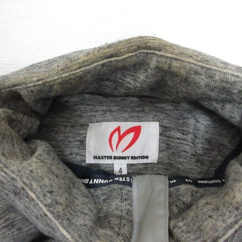 【マスターバニー】美品 ジップジャケット グレー 4サイズ メンズ マスターバニー ジップアップ ジャケット チャコールグレー メンズ