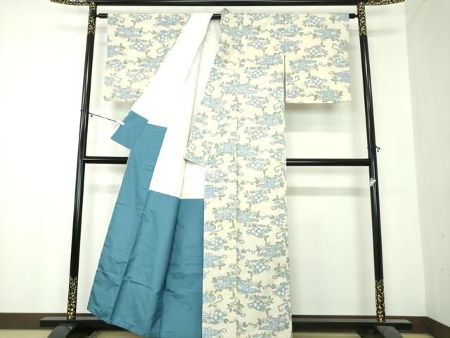 平和屋着物●上質な紬　霞花文　正絹　逸品　DAAZ0715ps 平和屋着物○上質な紬 霞花文 正絹 逸品 DAAZ0715ps