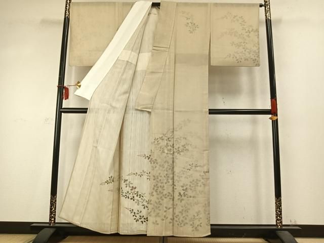 平和屋着物▽訪問着　無双　紗袷　紗×紗　手描き　萩文　正絹　逸品　AABD0364fy 平和屋着物▽訪問着 無双 紗袷 紗×紗 手描き 萩文 正絹