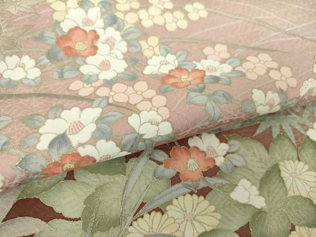  平和屋着物 訪問着 草花文 暈し染め 金彩 鈴乃屋扱い 正絹 ps 訪問着 付け下げ 着物