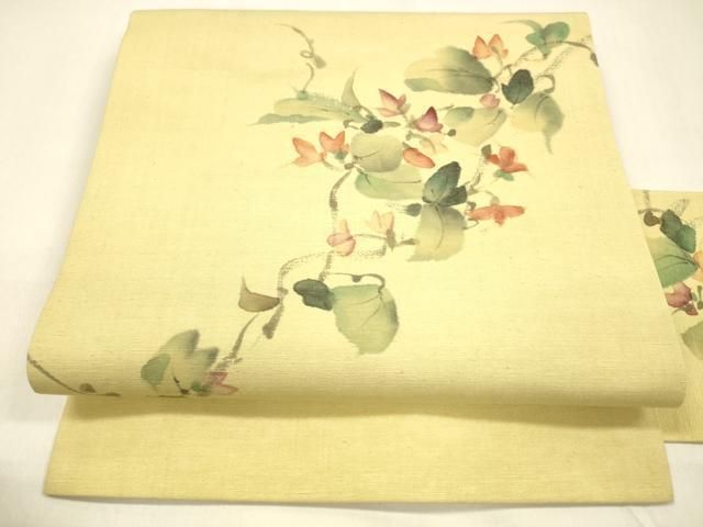 平和屋着物●西陣　川島織物　九寸名古屋帯　青海波源氏車文　銀糸　三越扱い　正絹　逸品　DAAZ4047cm 平和屋着物○西陣 川島織物 九寸名古屋帯 青海波源氏車文 銀糸 三越