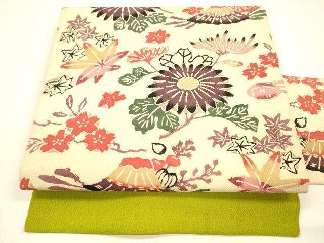 平和屋着物○全通柄 九寸名古屋帯 型染め 玩具文 金彩