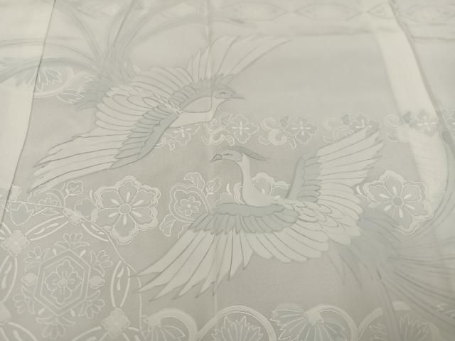 振袖用長襦袢】裄68 身丈134 袖112.5 正絹 無双袖 刺繍半衿付き 薄い