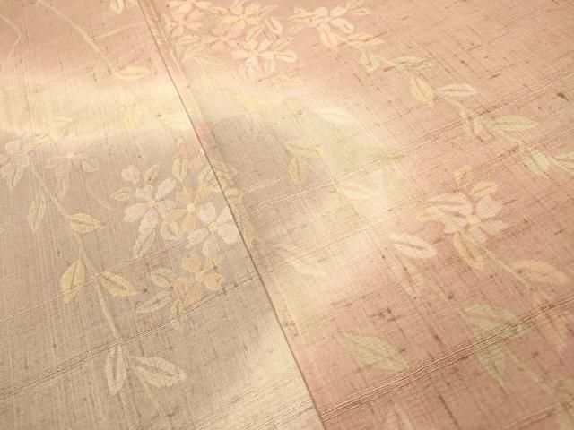 平和屋着物●訪問着　生紬　枝垂れ桜　ロング丈　正絹　逸品　DAAX9945fe 平和屋着物○訪問着 生紬 枝垂れ桜 ロング丈 正絹 逸品 DAAX9945fe