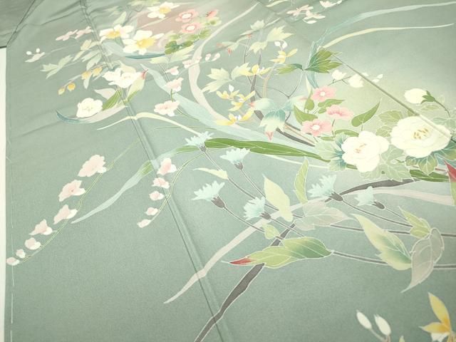 平和屋着物○訪問着 友禅 作家物 草花 暈し染 正絹 逸品 DAAX9960fe