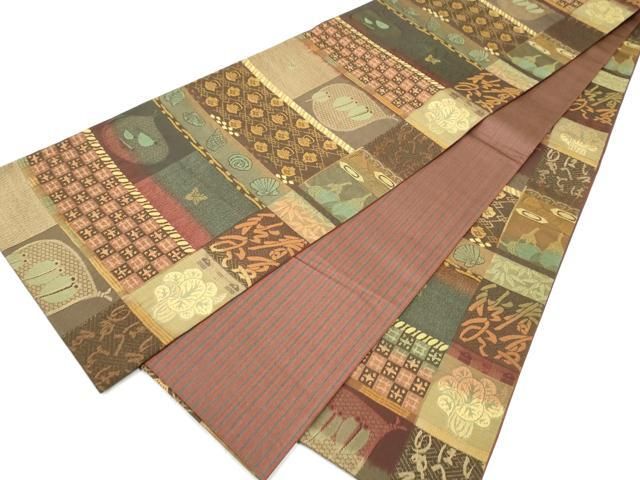 平和屋着物●全通柄袋帯　器物文　貝　正絹　逸品　CABA4821hy 平和屋着物○全通柄袋帯 器物文 貝 正絹 逸品 CABA4821hy - メルカリ