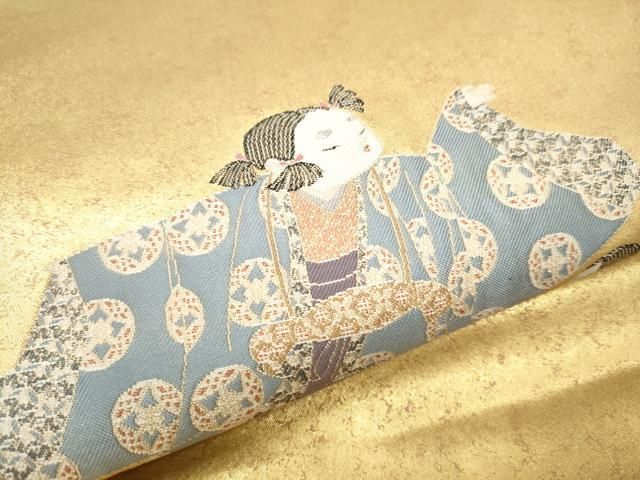 平和屋着物○加賀友禅の巨匠 初代 由水十久 太鼓柄袋帯 うなる兜 本