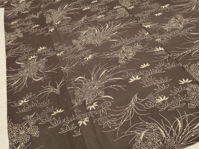 平和屋着物＊夏物 小紋 絽 草花文 正絹 逸品 AABD3391jd