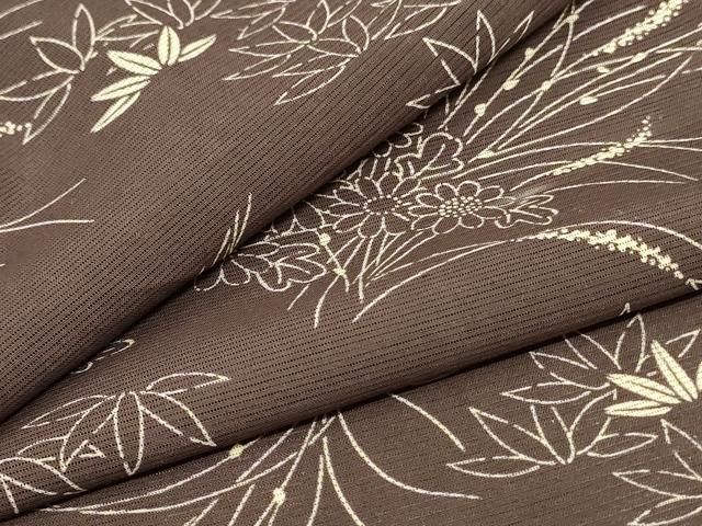 平和屋着物＊夏物 小紋 絽 草花文 正絹 逸品 AABD3391jd