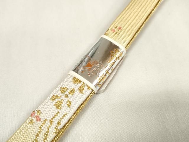 平和屋着物●和装小物　帯締め・帯揚げセット　霞花文　高麗組　手組紐　金糸　逸品　未使用　DAAW8426zzz