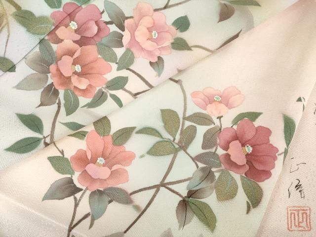平和屋着物○訪問着 作家物 遠山枝花文 正絹 逸品 未使用 AABD4331ck
