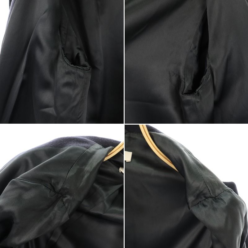 ミュウミュウ miumiu ステンカラーコート 40 ネイビー 紺 襟付き 無地