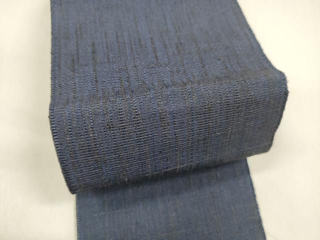 平和屋着物○男性 両面 角帯 鉄紺色 紺瑠璃色 正絹 逸品 DAAZ4148cm