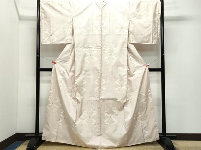 平和屋着物○本場大島紬 白大島 7マルキ 枝菊文 正絹 逸品 CAAS6747yc