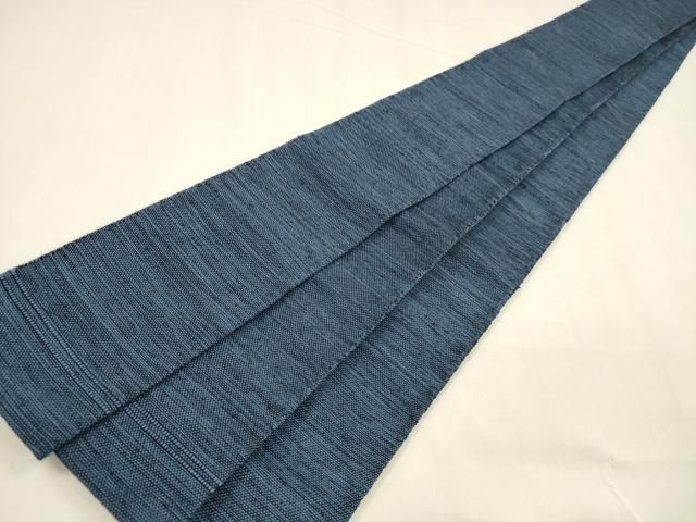 平和屋着物●男性　角帯　紬地　青藍色　正絹　逸品　DAAZ4156cm 平和屋着物○男性 角帯 紬地 青藍色 正絹 逸品 DAAZ4156cm