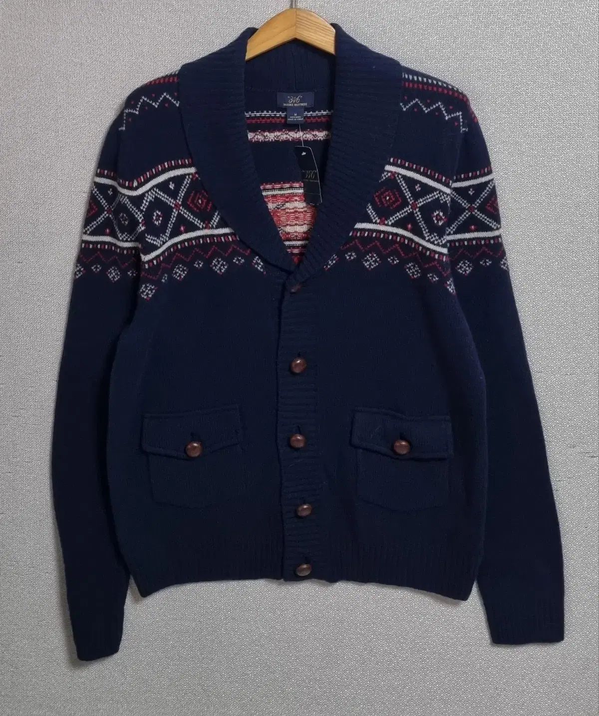新品) M (95) ブルックス・ブラザーズ ネイビー ショールカラー ニット 