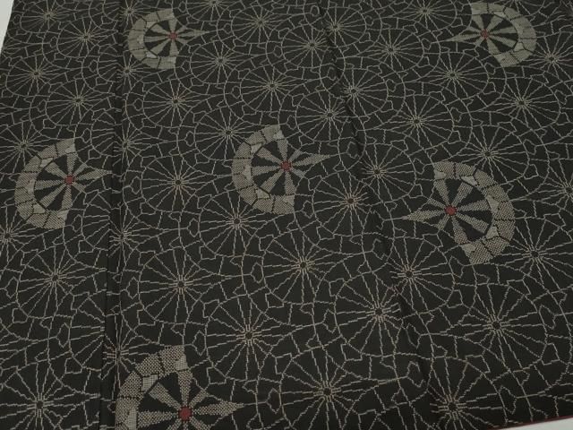 平和屋着物○本場大島紬 7マルキ 源氏車文 正絹 逸品 CAAZ8391vf
