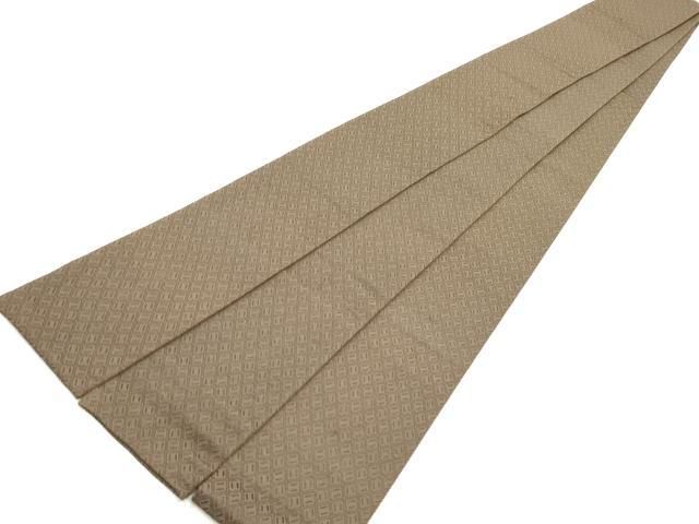 平和屋着物○男性 本場筑前博多織 角帯 幾何学文様 焦げ茶色 正絹 逸品