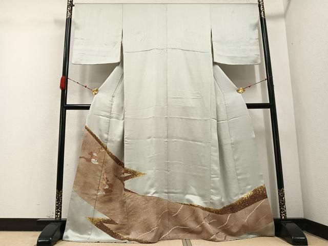 平和屋着物●豪華色留袖　刺繍　立波文　金彩　高島屋扱い　正絹　逸品　AABD3950ph 平和屋着物○豪華色留袖 刺繍 立波文 金彩 高島屋扱い 正絹 逸品