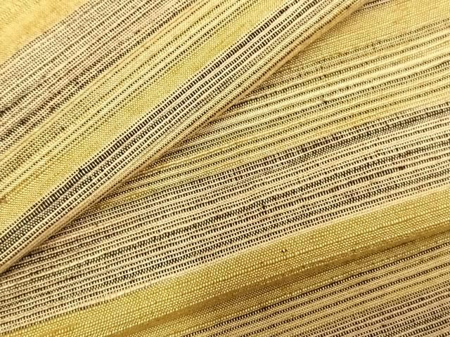 平和屋着物▽上質な紬 単衣 横縞 正絹 逸品 AABD0252fy