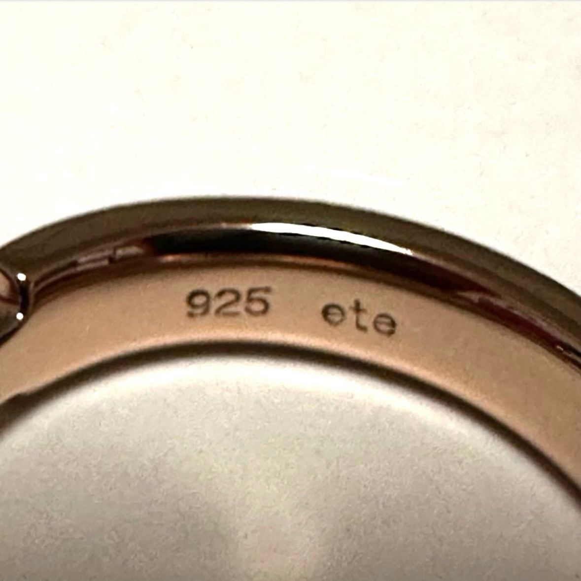 美品 エテ ETE 指輪 リング SV925 透明石 ジルコニア ピンクゴールド