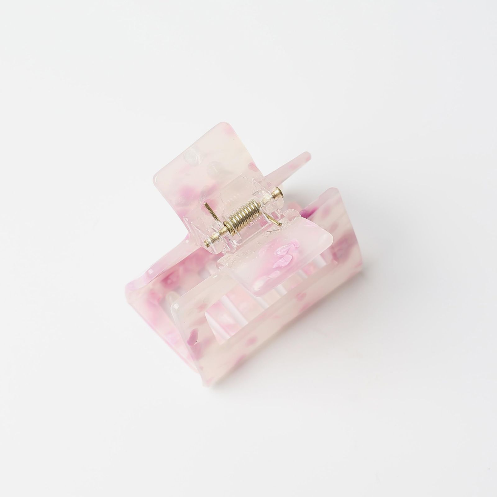  可い ヘア おしゃれ 大人 ヘアクリップ レディース スクエア バンスクリップ 韓国 しっかりとまる 1本 5 2 4 cm ピンク 小さい Pink QinGoo クリップ クリップ 輪ゴム