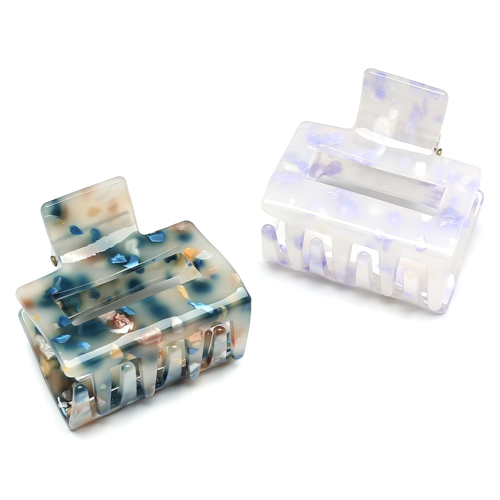  Purple 1本 5 2 4 cm 韓国 レディース おしゃれ 可い ヘア 大人 ヘアクリップ スクエア バンスクリップ しっかりとまる パープル 小さい QinGoo クリップ クリップ 輪ゴム