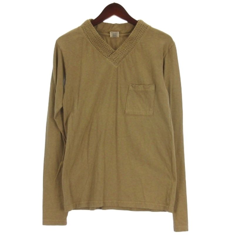 【中古】キャピタル kapital Vネック Tシャツ カットソー 長袖 コットン ベージュ 2 メンズ キャピタル kapital Vネック Tシャツ カットソー 長袖 コットン ベージュ 2