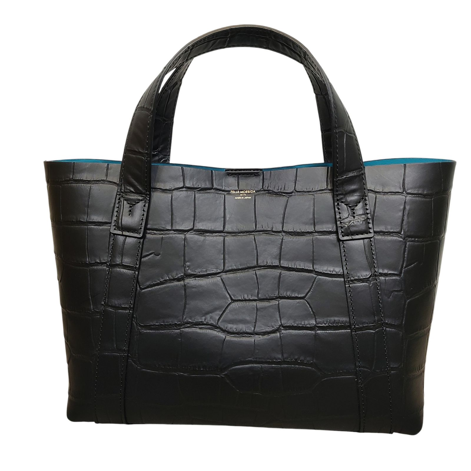 PELLE MORBIDA ペッレモルビダ クロコ型押し レザー ハンドバッグ