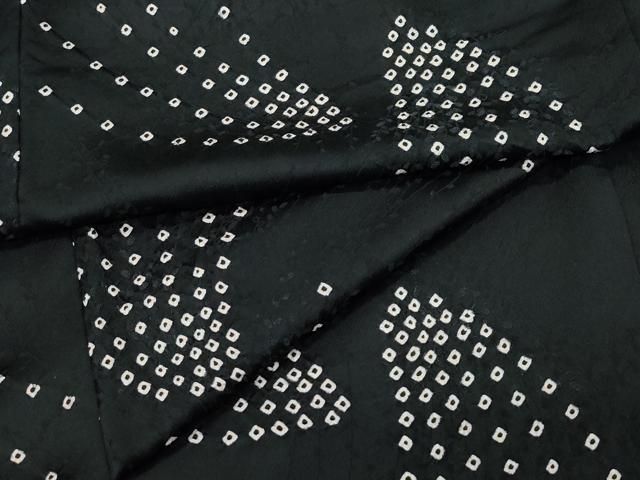 平和屋着物○上質な小紋 絞り 吉祥文 黒地 正絹 逸品 CAAZ8352vf