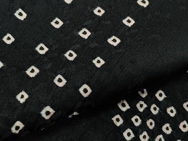 平和屋着物○上質な小紋 絞り 吉祥文 黒地 正絹 逸品 CAAZ8352vf