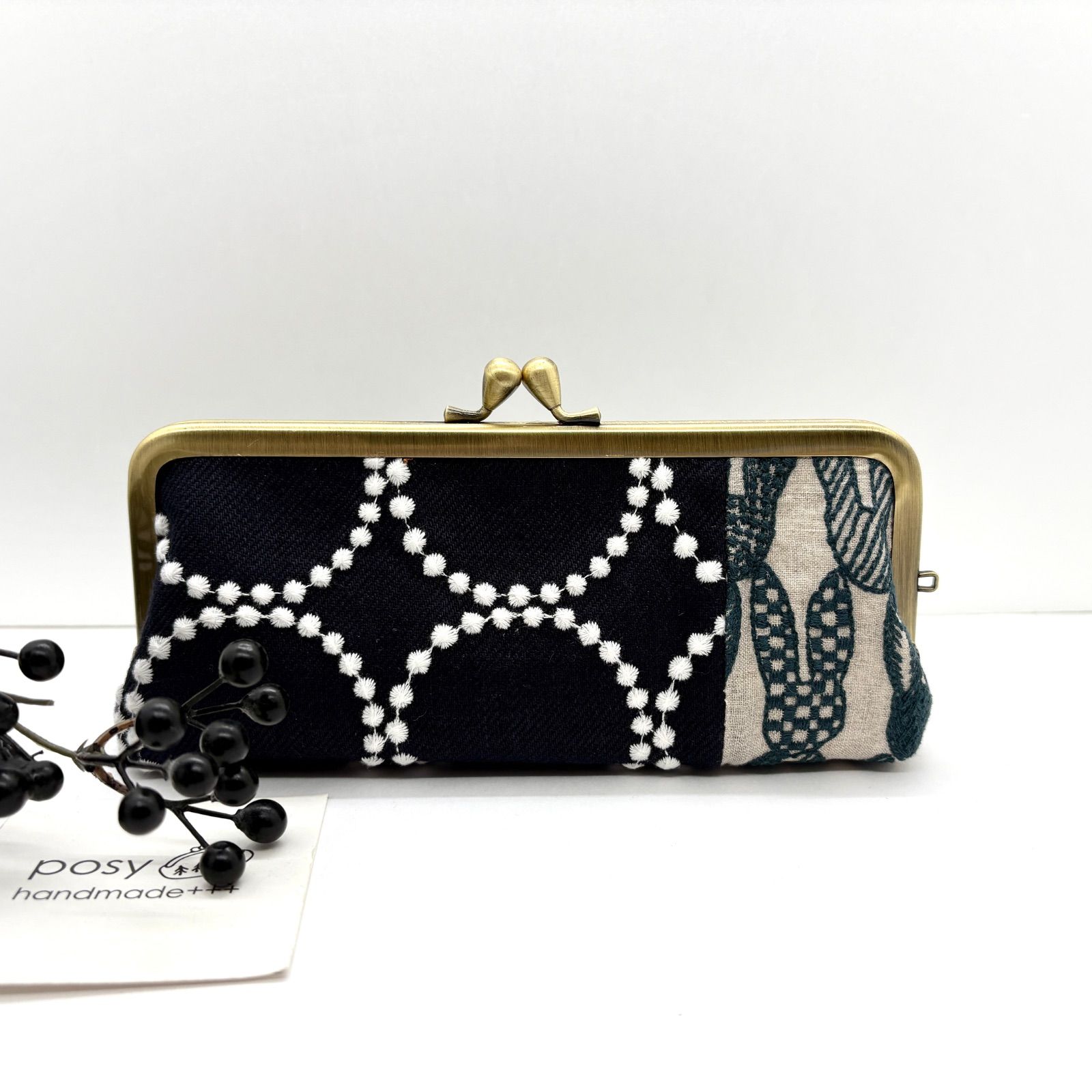 ハンドメイドミナペルホネン がま口メガネケース パッチワーク - メルカリ