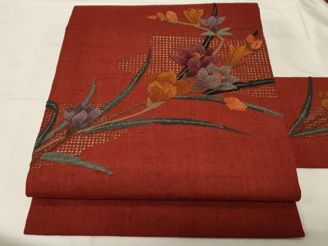 平和屋着物○中国三大刺繍 スワトウ刺繍 相良刺繍 総刺繍 九寸名古屋帯