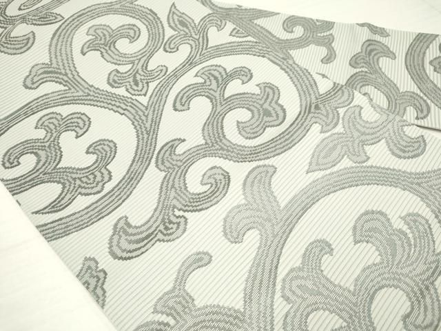 川島織物 九寸名古屋帯 逸品 平和屋着物○西陣 唐織 西陣 正絹 横段草花文 平和屋着物[]子供 唐草文 DAAY3265ma 平和屋□極上 花 紬地 九寸開き名古屋帯 百入
