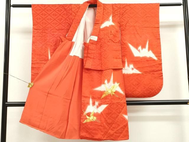 平和屋着物[]七五三 女の子 クリアランス 7歳 祝着 四つ身 駒刺繍