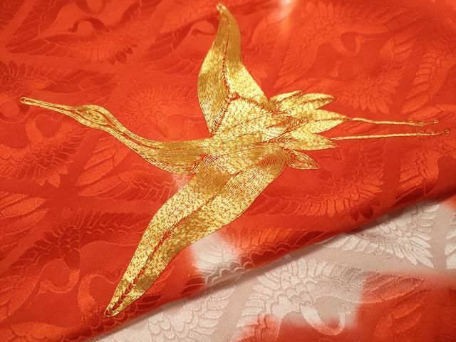 平和屋着物[]七五三 女の子 クリアランス 7歳 祝着 四つ身 駒刺繍