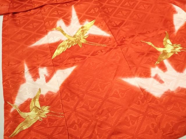 平和屋着物[]七五三 女の子 クリアランス 7歳 祝着 四つ身 駒刺繍