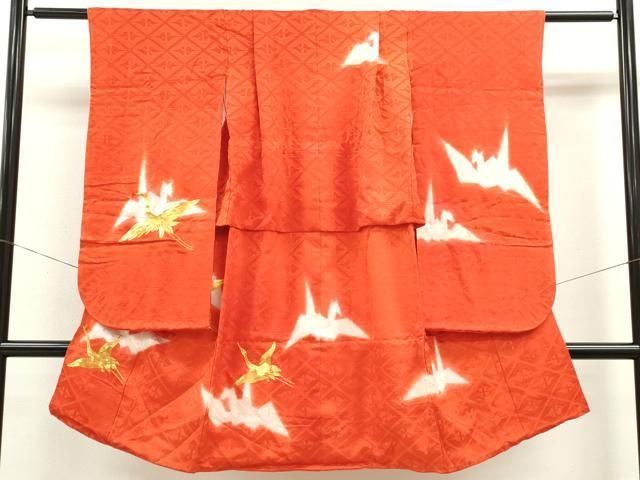 平和屋着物[]七五三 女の子 クリアランス 7歳 祝着 四つ身 駒刺繍