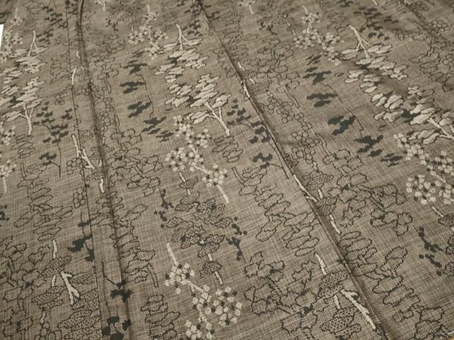 平和屋着物○本場大島紬 9マルキ 枝葉文 正絹 逸品 CABA1187hy 118）大島紬