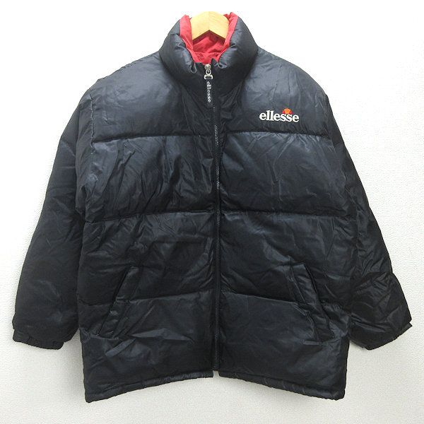H□90s□エレッセ/ellesse ビッグロゴプリント 肉厚ダウンジャケット 