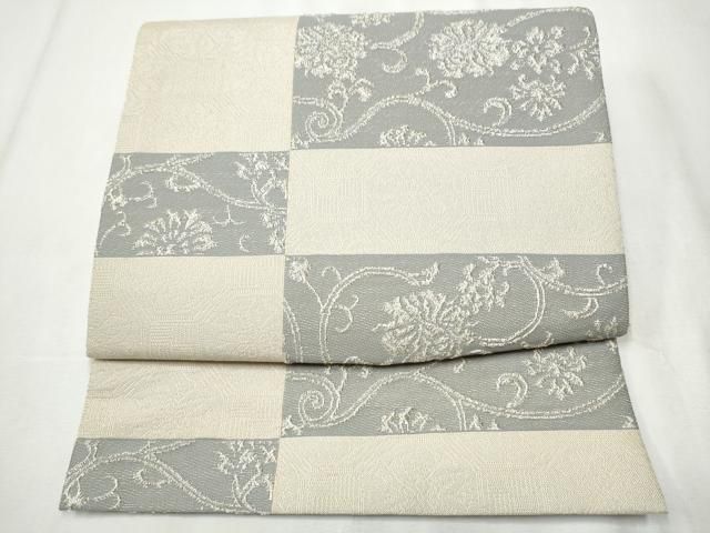 平和屋着物○つけ帯 花唐草文 銀糸 正絹 逸品 CABA1119hy - メルカリ