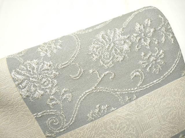 平和屋着物○つけ帯 花唐草文 銀糸 正絹 逸品 CABA1119hy - メルカリ