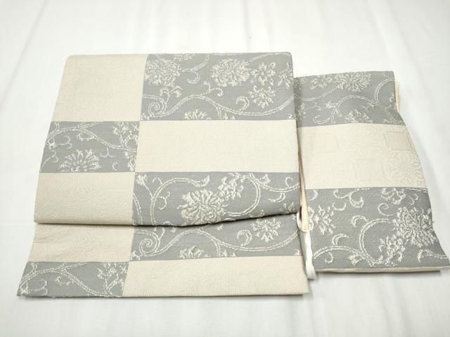 平和屋着物●つけ帯　花唐草文　銀糸　正絹　逸品　CABA1119hy 平和屋着物○つけ帯 花唐草文 銀糸 正絹 逸品 CABA1119hy - メルカリ