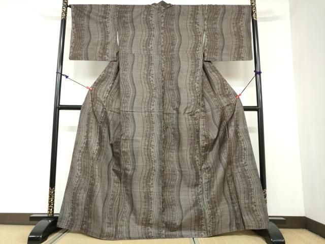 平和屋着物○本場大島紬 9マルキ 抽象文様 正絹 逸品 DAAY5784ud