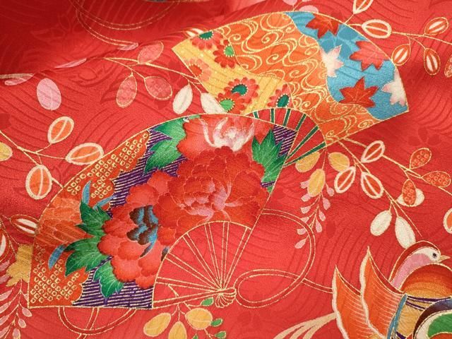 平和屋着物[]七五三 女の子 3歳 祝着 三つ身 流水鴛鴦扇面吉祥