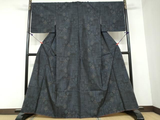 平和屋着物○本場大島紬 霞文 正絹 逸品 DAAW5608ud