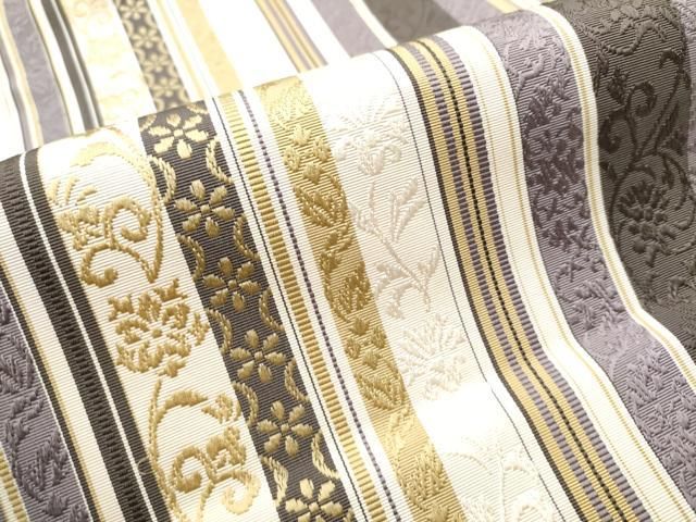 平和屋着物○ 本場筑前博多織 伝統工芸士 岩瀬安正作 八寸名古屋帯 木