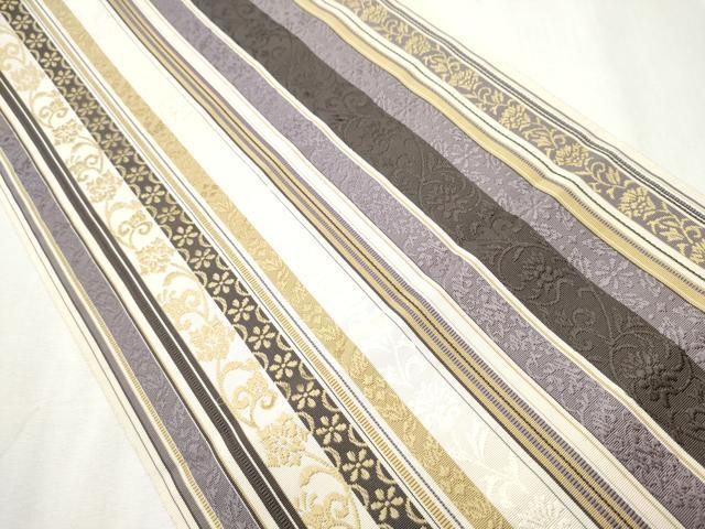 平和屋着物● 本場筑前博多織 伝統工芸士 岩瀬安正作 八寸名古屋帯 木附子染 草木染 瑞祥間道 証紙付き証紙付き 正絹 逸品 CABA1095hy 平和屋着物○ 本場筑前博多織 伝統工芸士 岩瀬安正作 八寸名古屋