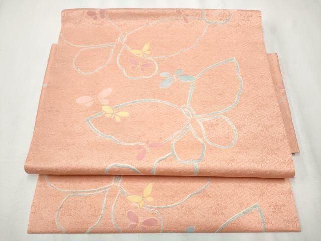 平和屋着物○本場筑前博多織 つけ帯 名物裂花間道 笹蔓緞子 正絹 逸品