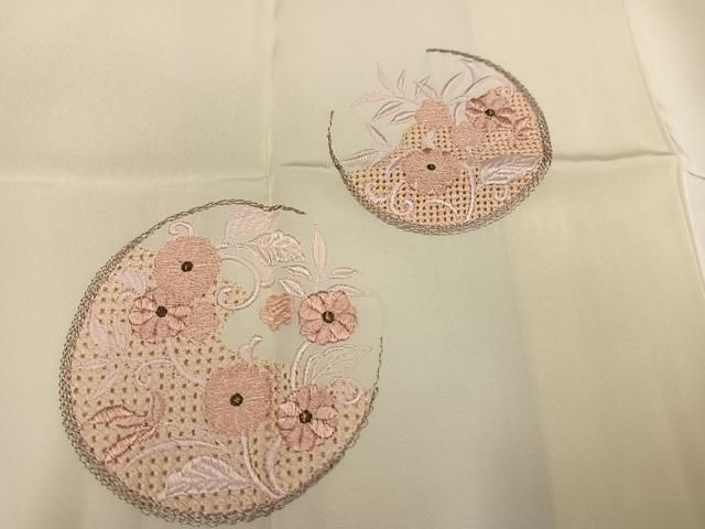平和屋着物○長襦袢 袷 中国三大刺繍 汕頭刺繍 スワトウ刺繍 草花丸文
